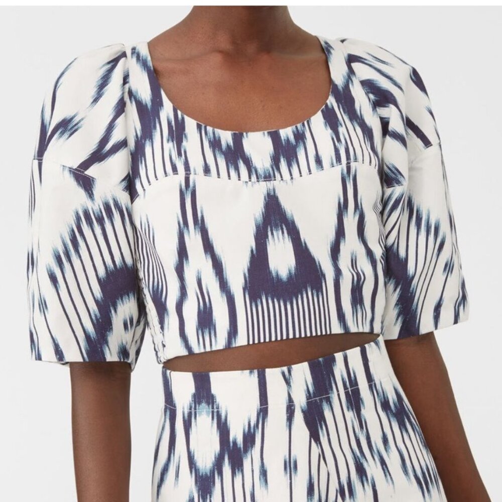 Rebecca Taylor Blue and White Blouse